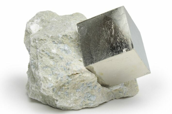 Natural Pyrite Cube In Rock - Navajun, Spain #218995